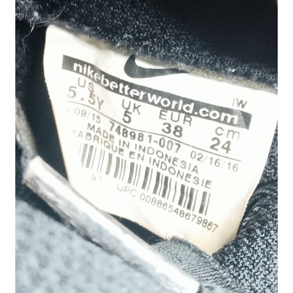 Nike Air Force 1 Premium Shoes Size 5.5 Y Black Volt Sneakers - Picture 8 of 8